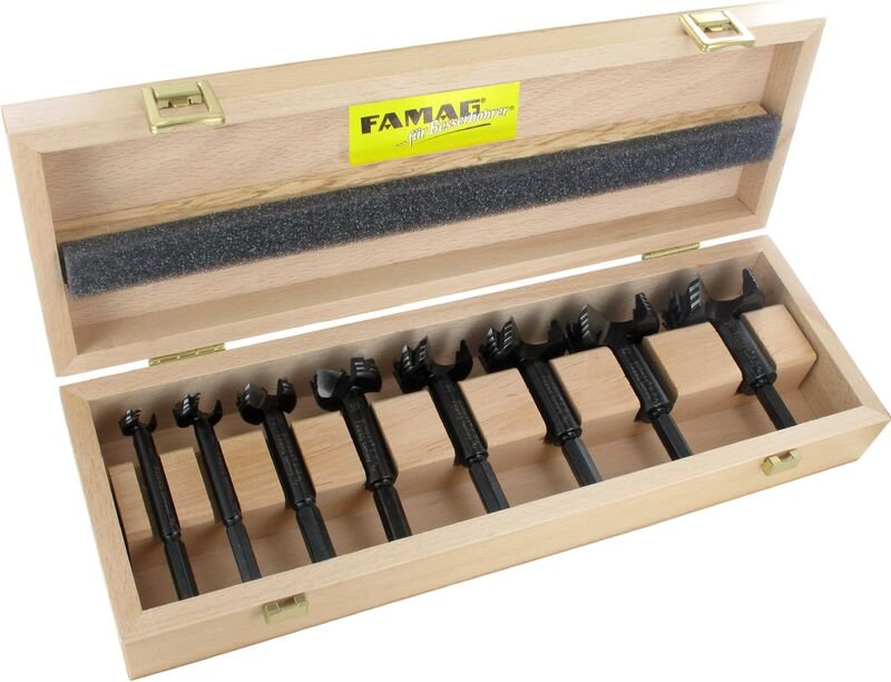 FP - Famag Forstnerbohrer Set ws Bormax, 8-teilig, Holzbohrer 15-35 mm, Länge 90 mm