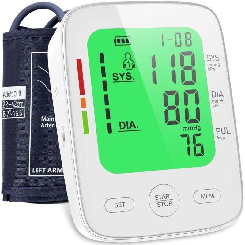 Automatisches Blutdruckmessgerät für zu Hause – Englische Version – Messung per Knopfdruck + 2 x 99 Speicherplätze – Dre...