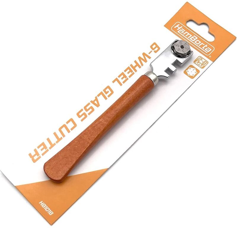 Professioneller 6-Rad-Glasschneider mit Schneidrädern aus Wolframkarbid für 2–6 mm Schnitte in Glas, Spiegeln und Buntgl...