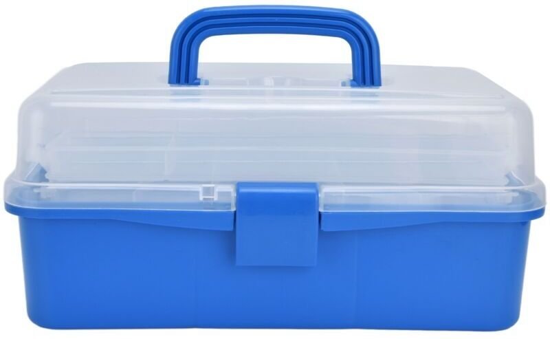 Boîte de Rangement Outils Portable Pliable 3 Étages avec Couvercle Transparent Organisateur