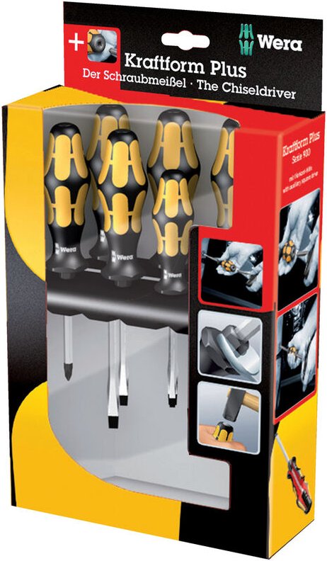 Thumbnail - Schraubmeissel-Satz 6tlg. Schl./PH m.4kt. - Wera