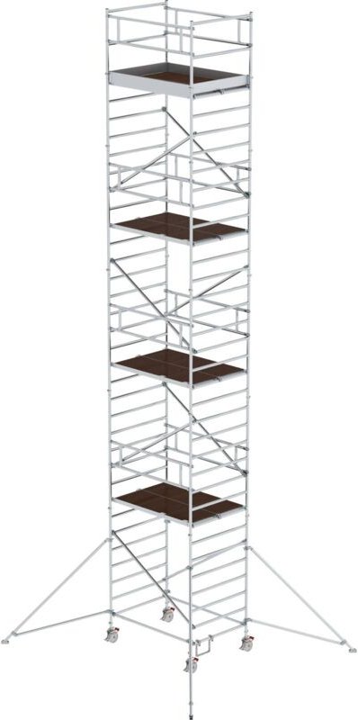 Günzburger Steigtechnik Rollgerüst 1,35 x 1,80 m mit Ausleger & Doppel-Plattform Plattformhöhe 10,35 m