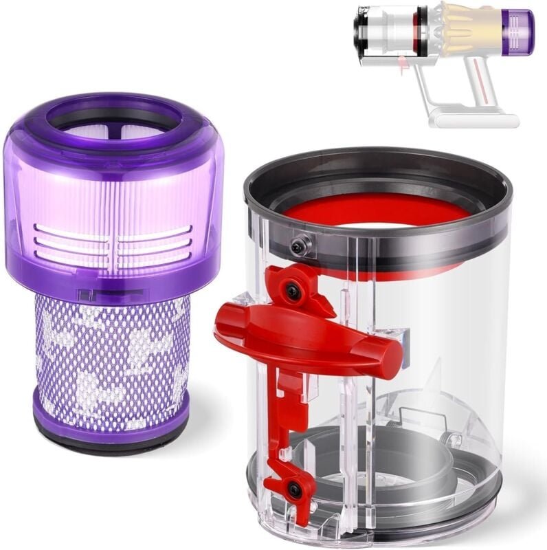 Staubbehälter für Dyson V12 SV18 SV20 Detect Slim/V10 Digital Slim Behälter Ersatzteile Staubeimer Mülleimer Zubehör Sta...