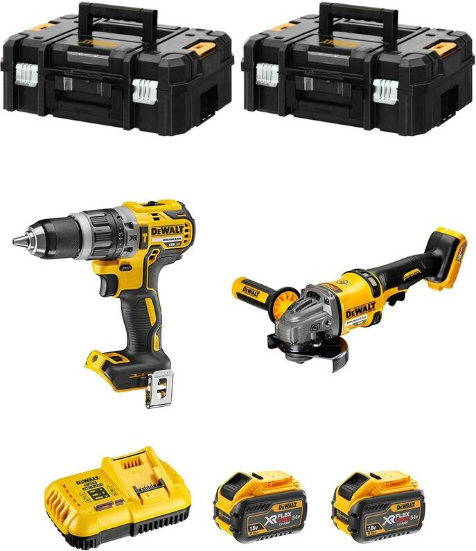 DeWALT Kit FVK256X2-QW 54V/18V (DCD796 + DCG414 + 2 x 9,0 Ah + DCB118 + 2 x TSTAK II)