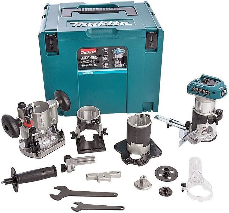 Makita - 18V lxt Akku-Fräse (Einzelgerät) mit Zubehör in makpac DRT50ZJX3