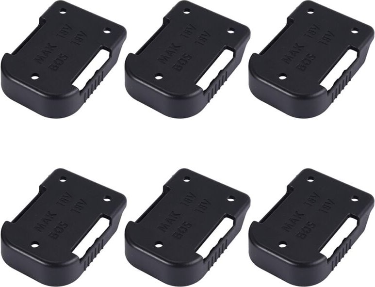 Tlily - 6 Pack Batterie Halterungen für 18-V Batterien, Auch Halterungen/Gürtel Clip, Wand Halterung