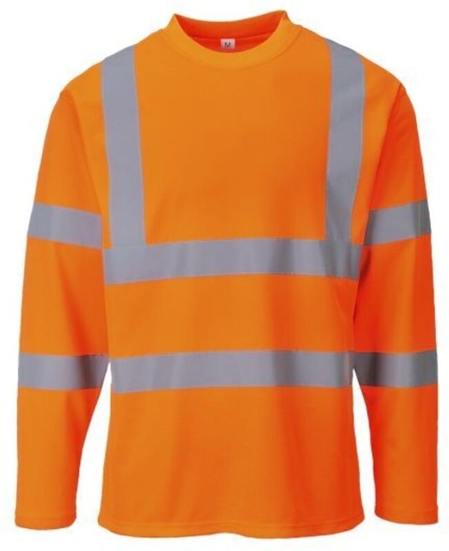 Hi-Vis Langarm-T-Shirt Orange XL