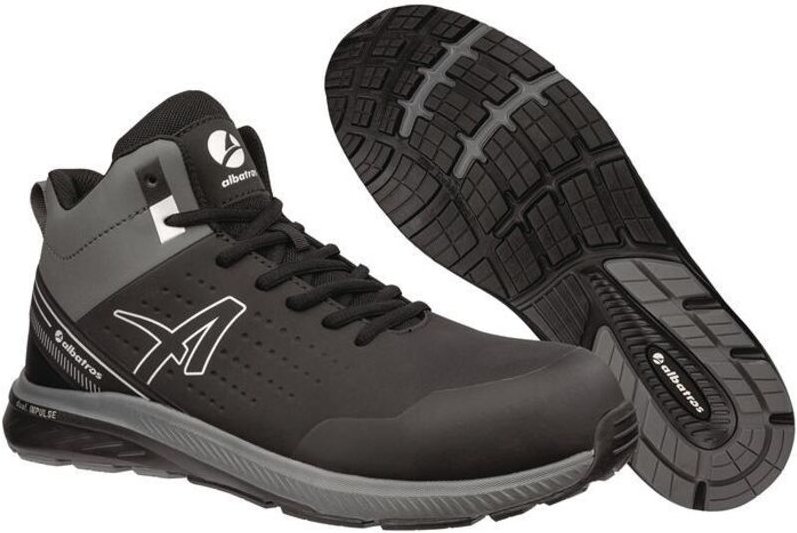 Albatros - Sicherheitsstiefel Vigor 2 Impulse Black Mid Größe 43 w. 11 grau S3S en iso 20345:2022 Mikrofaser