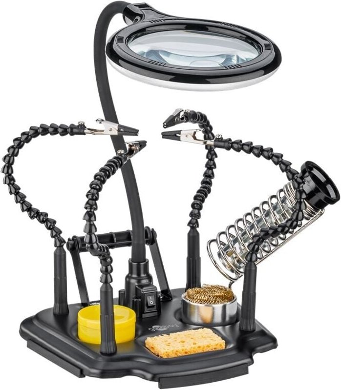 Hände de Löthilfe mit Lampe de Vergrößerung und 4 Arme de Schwanenhals de, Station de Löten, dritte Hand, für Arbeit de ...