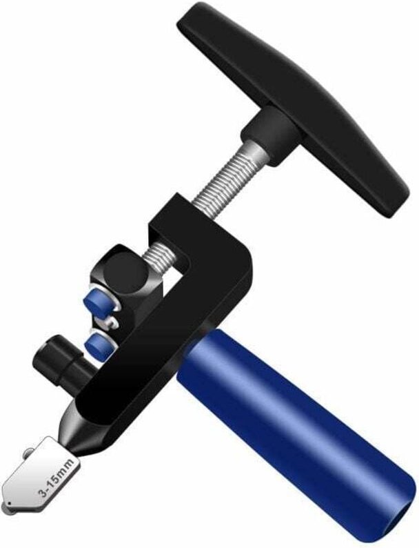 2-in-1-Glasschneidewerkzeug-Set, 3 mm–15 mm Glasschneidewerkzeug, Glas-/Spiegelschneidewerkzeug – Schwarz, - Ahlsen