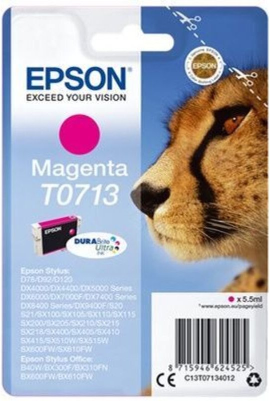 Epson Singlepack Magenta T0713 DURABrite Ultra Ink