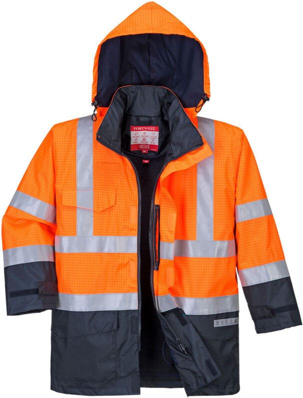 Parka Hv Bizflame Rain Mehrbereichsfarbe: Orange/marine Größe XXXL - Portwest