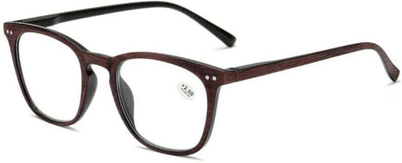 Lesebrille, quadratische Retro-Brille in Holzoptik für Senioren