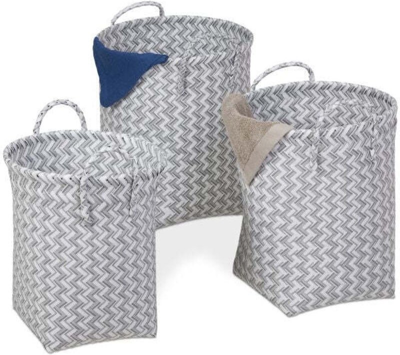 Woven laundry basket set of 3