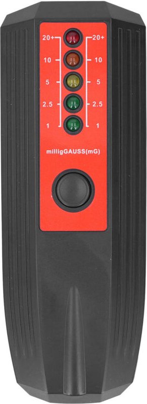 Decdeal EMF -Messmesser Magnetfelddetektor Elektromagnetischer Strahlentester mit 5 LED -Indikator schwarz