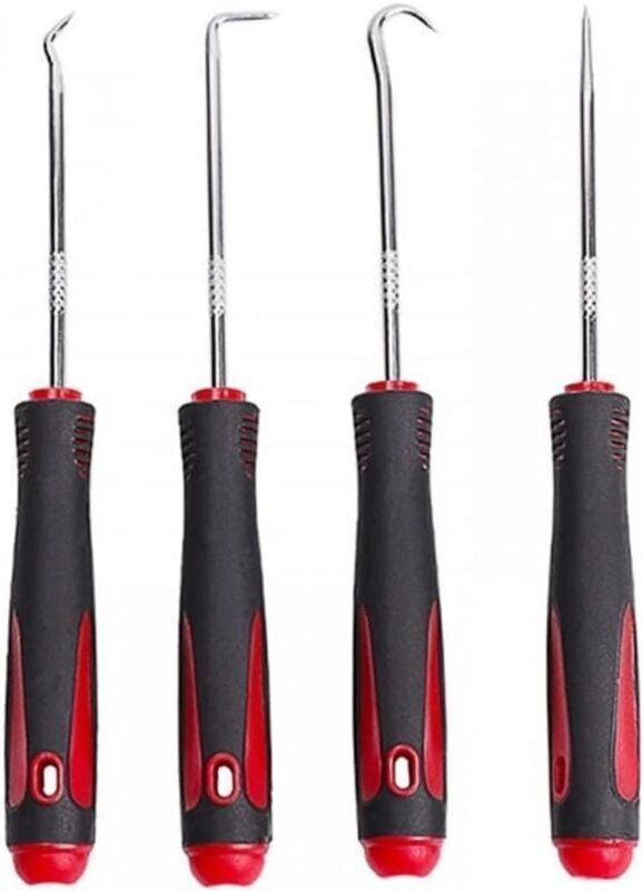 Set mit 4 Öldichtungshaken, alltägliche Haushaltsreparaturwerkzeuge (gewöhnliche Ausführung, Metallteillänge 75 mm)