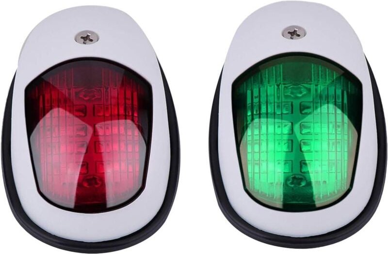 Geeignete Navigationslichter für Boote, 2 Stück 12V grüne und rote LED-Segellichter für Yachten, seitliche Bogen-Signall...