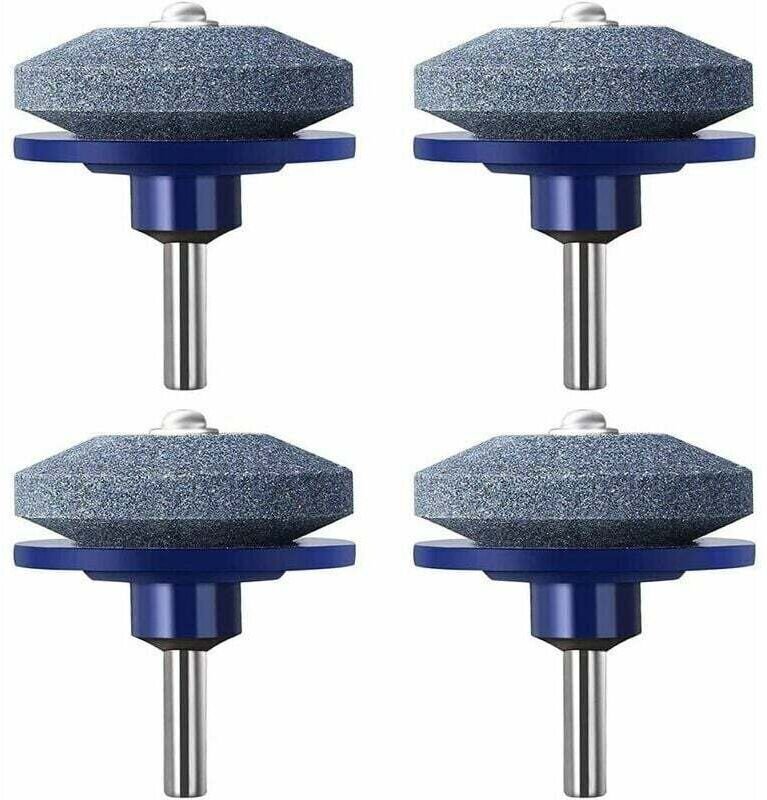 Messerschärfer, 4er-Set für Rotationsrasenmähermesser, Gartengerät, Schleifstein für elektrische Handbohrmaschinen - RAP...