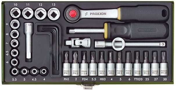 PROXXON PROXXON-Feinmechaniker-Set 1/4" Vierkantantrieb 36tlg.