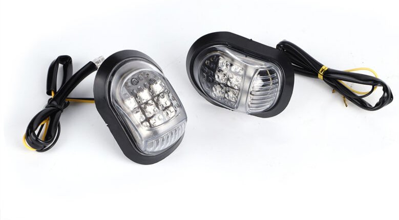 Motorrad-Blinker mit 9 LEDs, universell 12V, gelb.