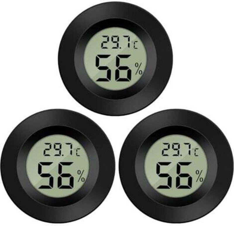 Mini Digitales LCD Thermometer Hygrometer -5070℃ 10%99% RH Tragbar für Büro, Küche, Humidore, Inkubatoren, Reptilien (3 ...