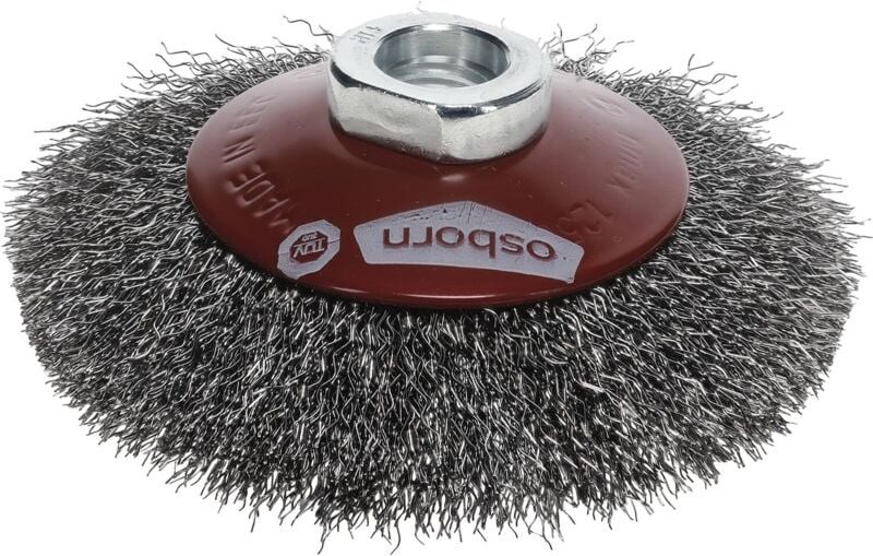 Osborn - Drahtbürste für Winkelschleifer ø 100mm Kegelbürste - Stahldrahtbürste, gewellt