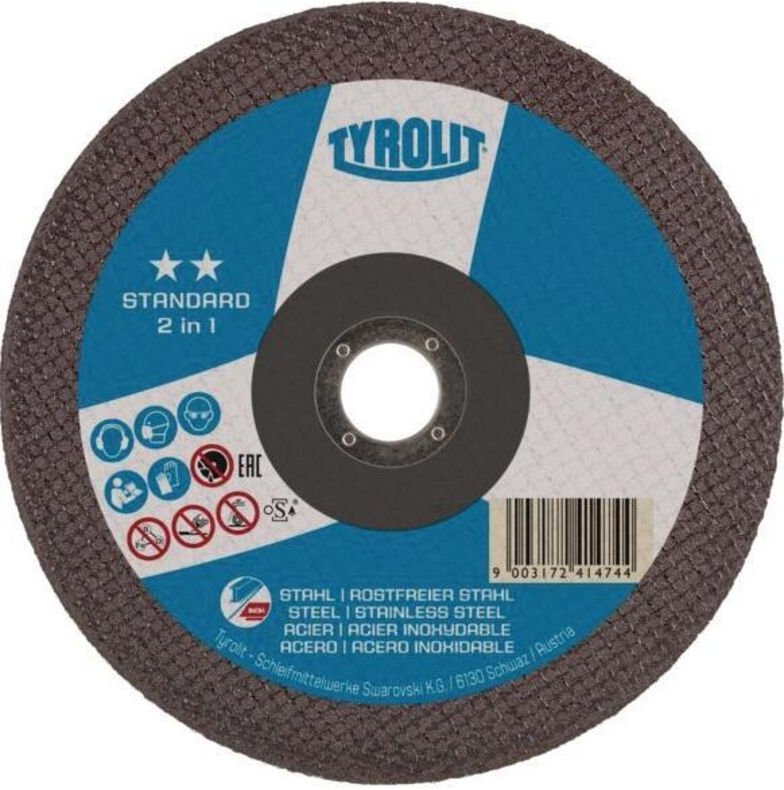 Trennscheibe standard D125x1mm gerade 2in1 Bohrung 22,23 mm