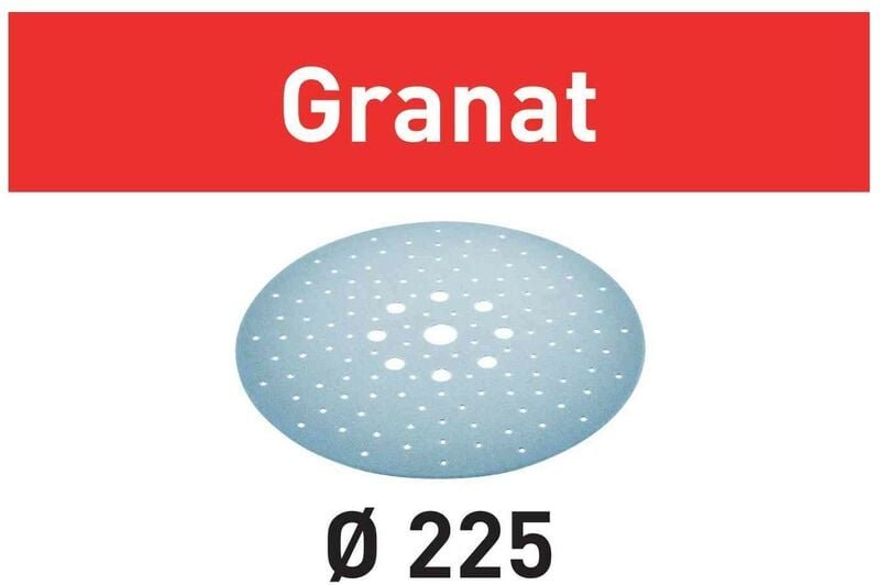 Granat-Schleifmittel für Planex-Schleifmaschine - Korn 220 D.225/128 - 25er Packung - 205662 - Festool
