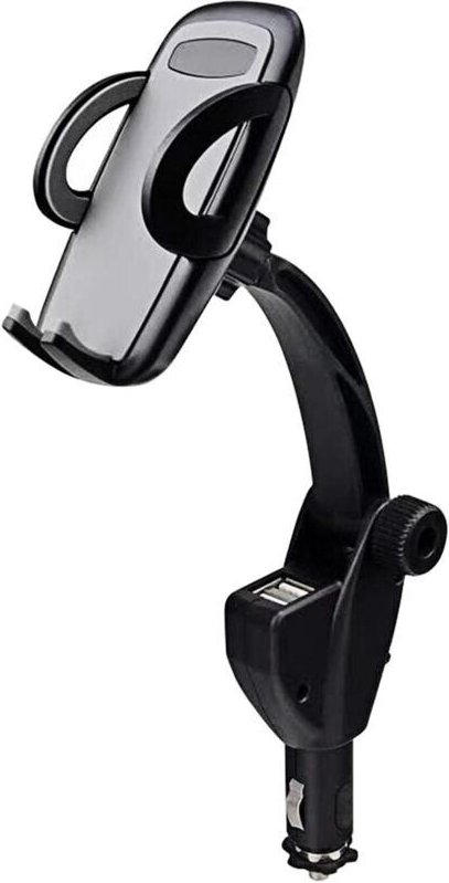 Kfz-Handyhalterung, 2-in-1-Dual-USB-Autoladegerät mit verstellbarer Halterung, universeller 360-Grad-Auto-Zigarettenanzü...
