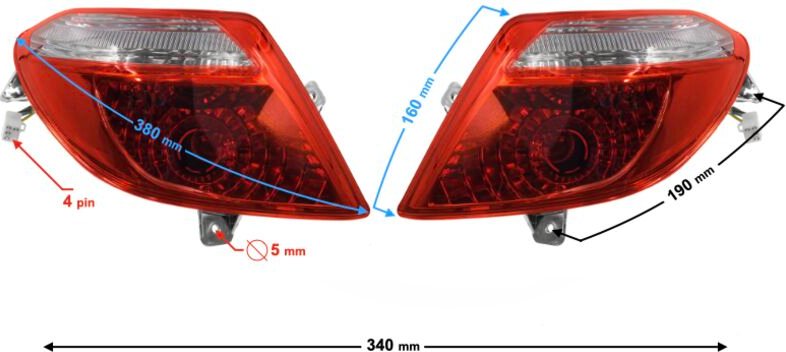 Rückblinker für Tres-Scooter