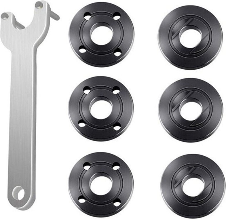 7-teiliges Flanschschlüssel-Set für Winkelschleifer, Metall-Kontermutter, 1 Winkelschleifer-Schlüssel, 6 Flanschmuttern,...