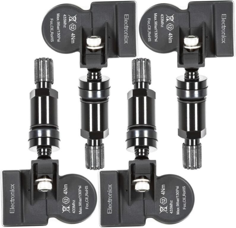 4 Reifendrucksensoren RDKS Sensoren Metallventil Schwarz für Infiniti QX70 S51 01.2014-06.2020