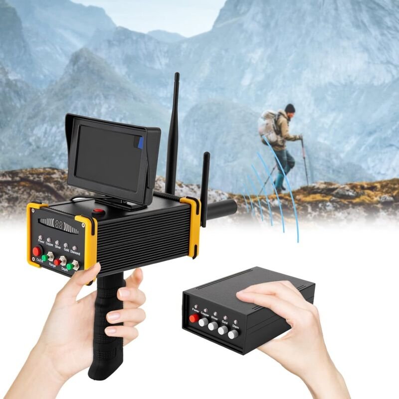 Metalldetektor, 99 m Reichweite, Gold Diamant Scanner mit 800mAh Lithium-Batterie, LCD Anzeige, Metallfinder Golddetekto...