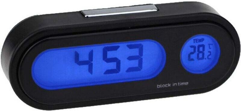 Autouhr, digitale Autouhr mit Thermometer, Mini-Armaturenbrettuhr (digitale Autouhr mit Thermometer)