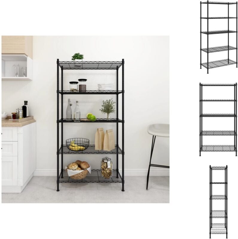 Industrieregale - Living Lagerregal mit 5 Böden 90x35x180 cm Schwarz 250 kg