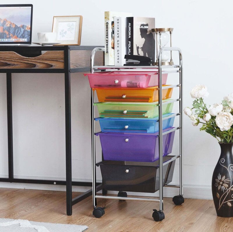 Bad rollwagen rollcontainer mit schubladen mehrfarbig 37 x 74 x 32 cm pp material