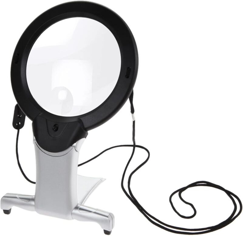 Hals-Sticklupe: Beleuchtete Leselupe X2 und X6 Lupe Beleuchtete led Freihändig für Nähreparaturen Kreative Hobbys Lesen,