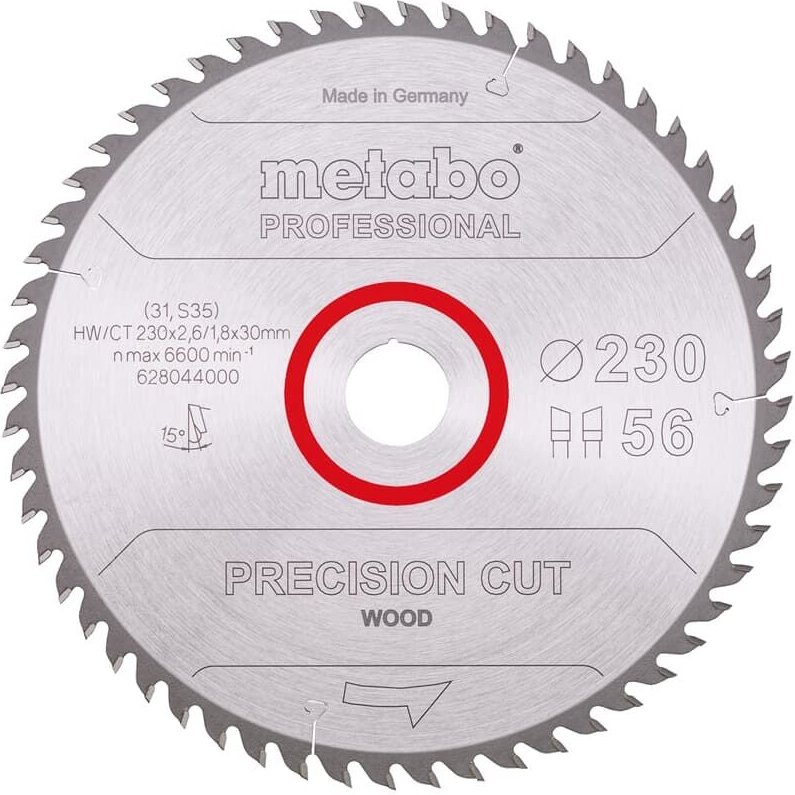 Hw Kreissägeblatt Precision Cut Wood hw/ct 230x30 56z - Metabo