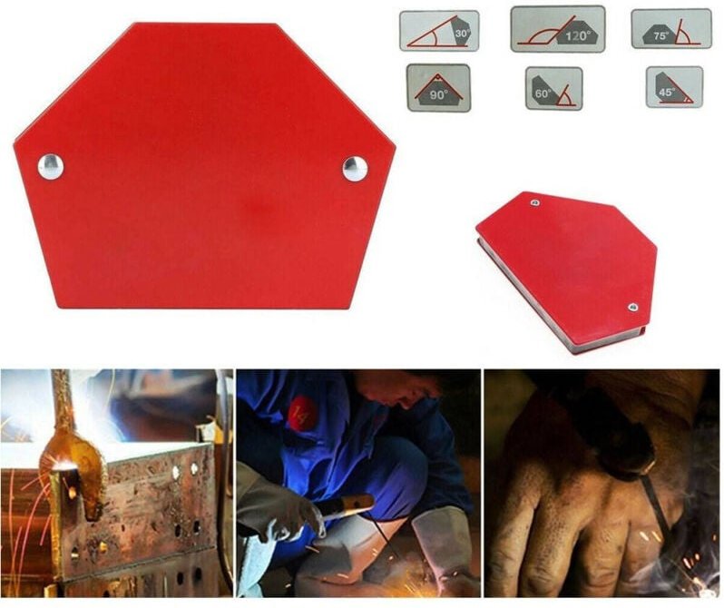 Trade Shop Traesio - Trade Shop - magnetischer quadratischer schweissmagnet 30° 45° 60° 75° 90° 120° 25LB 12KG sechsecki...