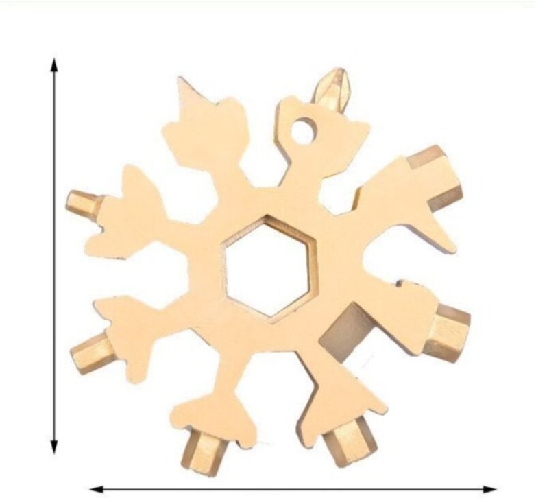 18-in-1 Multifunktions-Schneeflockenwerkzeug, tragbarer Schlüsselanhänger-Schraubendreher, Flaschenöffner, Schneeflocken...
