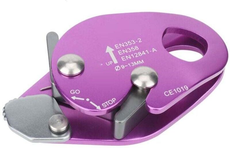 Selbstsicherndes Abseilgerät für 9–13 mm Seile – Absturzsicherung (Lila) – Zum Klettern, Arbeiten in der Höhe und zur Re...