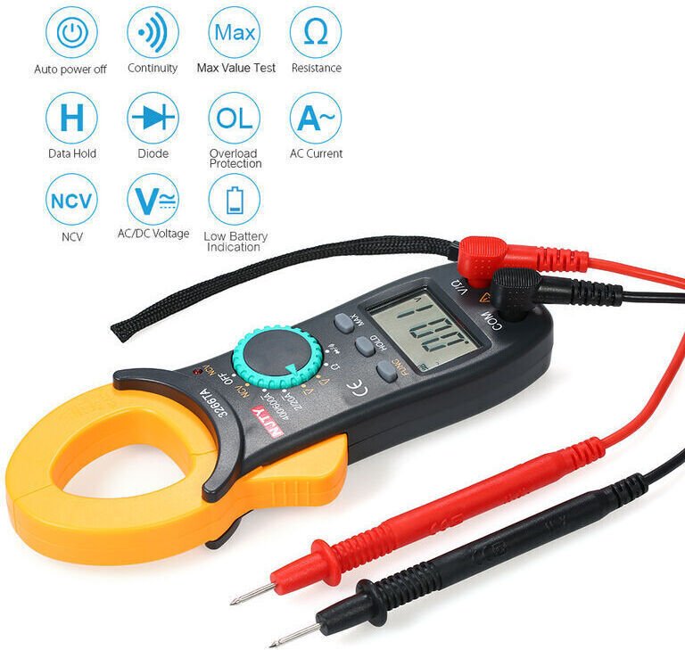 Digitales Stromzangenmessgerät, automatische Bereichswahl, 2000 Zählwerte