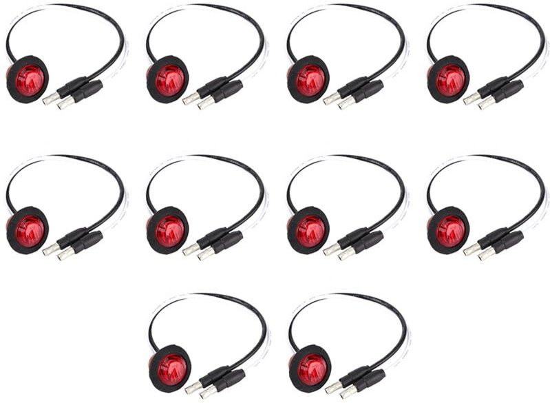 Bnineteenteam 3/4 Zoll LED-Seitenmarkierungsleuchte, Begrenzungsleuchte mit DC 12V-Anschluss für Auto, Anhänger, LKW, Ya...