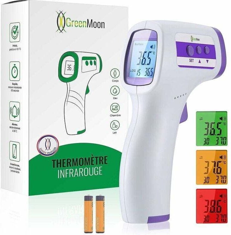 Infrarot-Stirnthermometer – Temperaturmessung – Zuhause/Krankenhaus – Berührungslos, LCD-Display, Speicherfunktion – Erw...