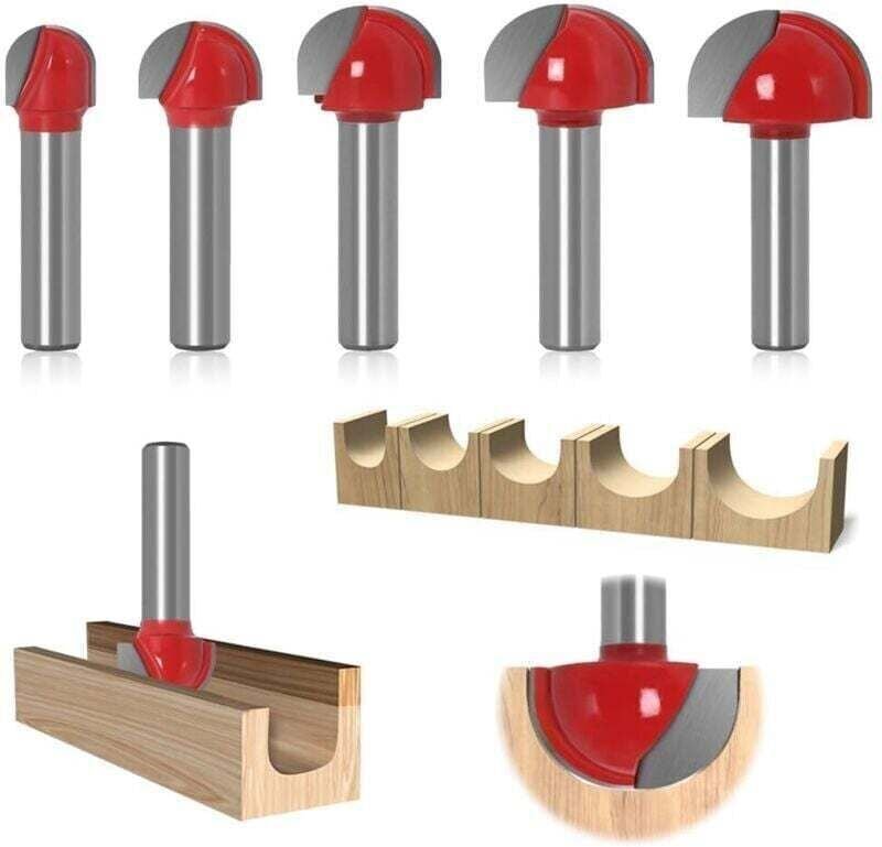5-teiliges Holzfräser-Set, XU, 8-mm-Fräser, 12/16/19/22/25-mm-Fräser, Nutfräser, Hobelfräser, Holzbearbeitungswerkzeug, ...