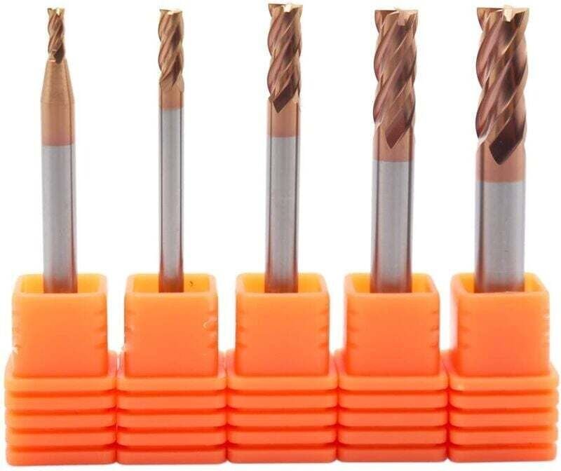 Jeu de 5 Fraises en Bout Carbure pour CNC Diamètres 2 3 4 5 6 mm Outils de Coupe