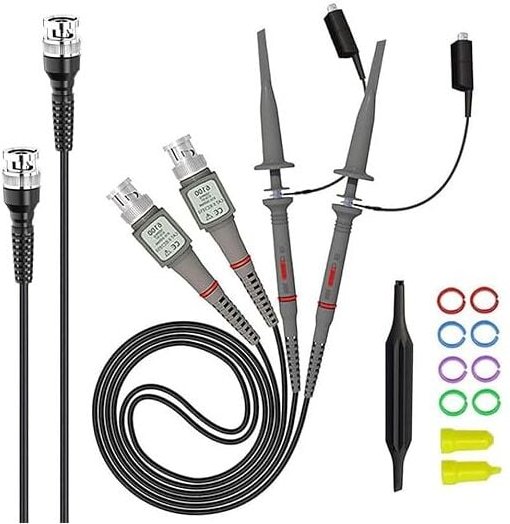 Universal-Oszilloskop-Tastkopf mit Zubehörsatz, 100-MHz-Oszilloskop-Clip-Tastköpfe mit BNC-zu-Minigrabber-Testkabelsatz,...
