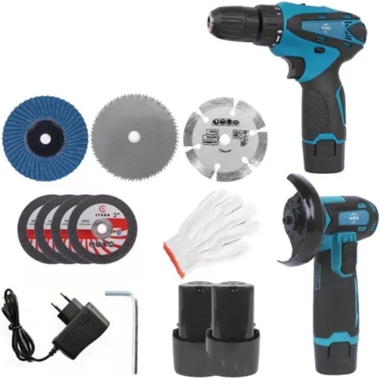 Trade Shop - Schraubendreher-Set + Flex 18V Batteriewinkelmühle mit Zubehör -