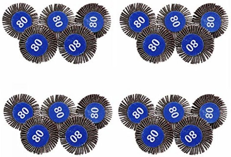 20 Stück Schleifringe, 80 Körner Schleifpapier, Polierscheibe, Schleifringe Dremel 30x10 für Rotationswerkzeug