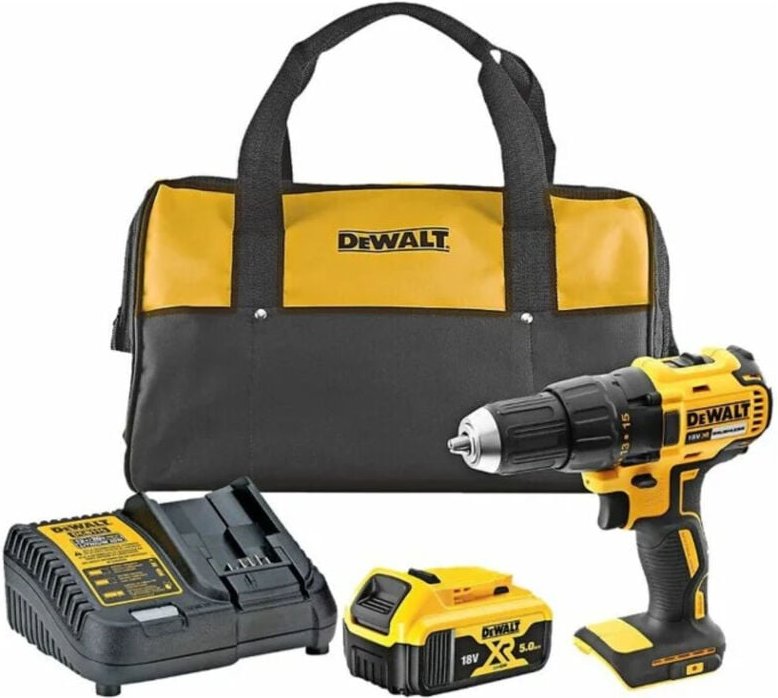 DeWALT Akku-Bohrschrauber DCD777P1, 1x 18V 5,0 Ah und Schnellladegerät in Tasche